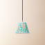 18cm straight empire pendant silk ikat shade in turquoise and ecru Koyari