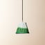 18cm Straight Empire Pendant shade in Green shibori linen
