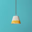 18cm pendant shade in yellow shibori linen