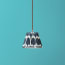 18cm pendant printed linen ikat shade in navy Yoda