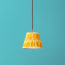 18cm pendant printed linen ikat shade in yellow Yoda