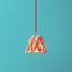 18cm Straight Empire Pendant shade in Orange Printed Linen Ikat