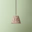 18cm pendant shade in teal and brown Small Ikat Spot linen by GP & J Baker