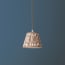 18cm pendant shade in teal and brown Small Ikat Spot linen by GP & J Baker