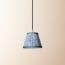 18cm Straight Empire Pendant shade in Turkish blue fish scales with blue tape