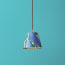 18cm pendant shade in green and blue roya hand made marbled paper