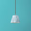 18cm scalloped pendant shade in blue sky linen