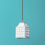 15cm Milford check square pendant shade in perriwig