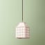 15cm Milford check square pendant shade in petal