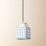 15cm Milford check square pendant shade in perriwig