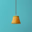 18cm pendant shade in natural rattan with green stripe