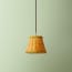 18cm pendant shade in natural rattan with green stripe