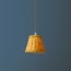 18cm pendant shade in natural rattan with green stripe