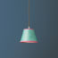 18cm pendant shade in Yukka hand made parchment with pink tape