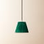 18cm pendant shade in emerald silk with velvet tape