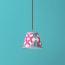 18cm straight empire pendant silk ikat shade in pink and pewter Darjee