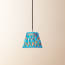 18cm pendant shade in blue herringbone by Matthew Williamson