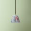 18cm pendant shade in indigo and barbed berry Bower printed cotton by Morris & Co.