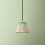 18cm pendant shade in boughs green and rose Bower printed cotton by Morris & Co