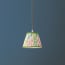 18cm pendant shade in boughs green and rose Bower printed cotton by Morris & Co