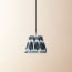 18cm pendant printed linen ikat shade in navy Yoda
