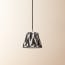 18cm Straight Empire Pendant shade in Printed Linen Ikat Shade in Black Zig-Zag