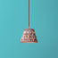 18cm pendant shade in blue and red Small Ikat Spot linen by GP & J Baker