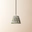 18cm pendant shade in blue and green Small Ikat Spot linen by GP & J Baker
