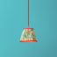 18cm pendant shade in emerald Little Magnolia linen by GP & J Baker