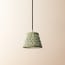 18cm Straight Empire Pendant shade in Temple Green block printed cotton