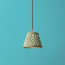 18cm Straight Empire Pendant shade in Temple Green block printed cotton