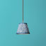 18cm Straight Empire Pendant shade in Turkish blue fish scales with blue tape