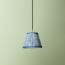 18cm Straight Empire Pendant shade in Turkish blue fish scales with blue tape