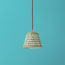 18cm Straight Empire Pendant shade in Savannah block printed cotton in Green