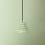 18cm Straight Empire Pendant shade in Green Block Printed Cotton