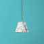 18cm pendant shade in slate blue Wallflower printed cotton by Morris & Co.