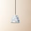 18cm pendant shade in slate blue Wallflower printed cotton by Morris & Co.