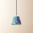 18cm pendant shade in green and blue roya hand made marbled paper