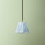 18cm scalloped pendant shade in blue sky linen