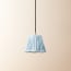 18cm scalloped pendant shade in blue sky linen