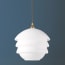 Colmeia pendant in opaline glass