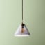 Hazelette pendant in grey bubble glass