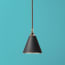 Stanlette pendant shade in ash black with copper interior