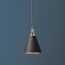 Stanlette pendant shade in ash black with copper interior