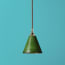 Stanlette pendant shade in military green with copper interior