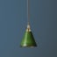 Stanlette pendant shade in military green with copper interior