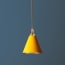 Stanlette pendant shade in yellow with copper interior