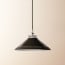 Ted ceramic shade in black with stone interior