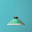 Ted ceramic shade in bottle green with stone interior