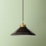 Ted ceramic shade in black with stone interior